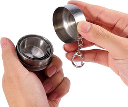 Stainless Steel Folding Travel Cup with Keychain -  BUY 1 GET 2 FREE TTExDeo Dap