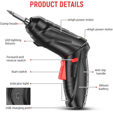 Compact Cordless Screwdriver Set with LED Light – 3.6V Rechargeable Drill & 48 Precision Bits Wukusy