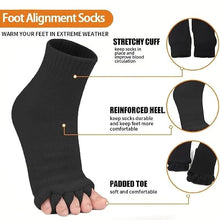Foot Alignment Toe Separator Socks | 5-Finger Orthopaedic Toe Socks for Men & Women (Free Size, Black) Top Trendy Essentials