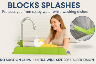 Silicone Sink Splash Guard with Suction Cups | Anti-Splash Water Barrier for Kitchen & Bathroom (48 cm, Pack of 2) Top Trendy Essentials
