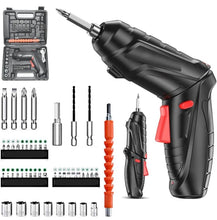 Compact Cordless Screwdriver Set with LED Light – 3.6V Rechargeable Drill & 48 Precision Bits Wukusy