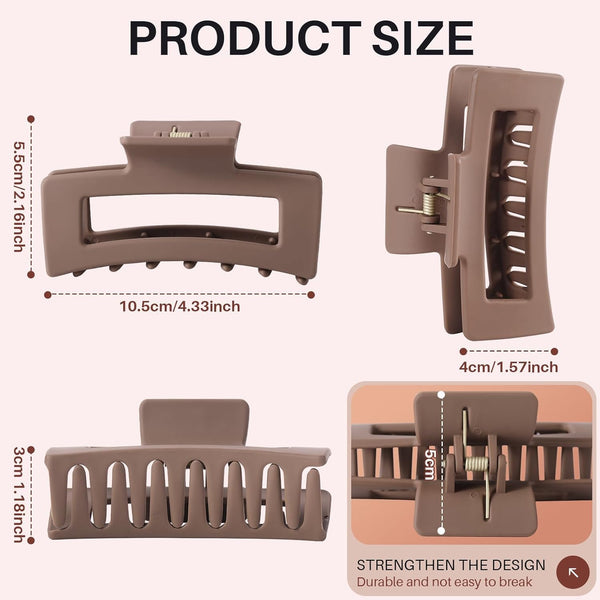 Soft Silicone Shark Hair Claw Clips for Women (Pack of 4) | Non-Slip Strong Hold Hair Accessories Top Trendy Essentials