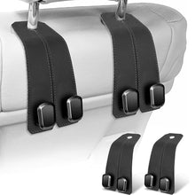 2-in-1 Leather Car Seat Headrest Hanger Hooks | Back Seat Storage Organizer for Bags & Purses (Pack of 2) Top Trendy Essentials