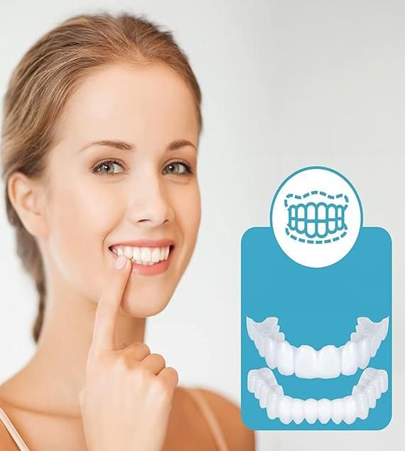 Instant and Confident on Smile Fit Flex Cosmetic Teeth Denture Teeth - Top Trendy Essentials