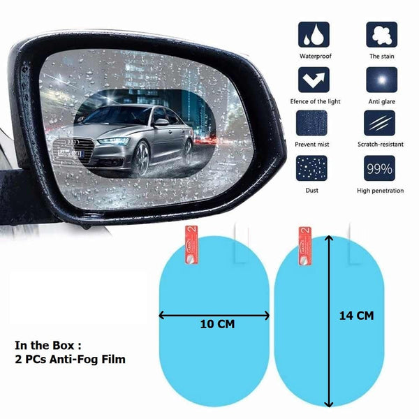 Anti-Fog Rearview Car Mirror Film – Waterproof, HD clear protective sticker for anti-scratch and safe driving. Fits car mirrors and side windows.