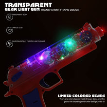 Plastic Gear Simulation Toy Gun for Kids – Electric Laser Toy Gun with 3D Flashing Lights, Music, and Rotating Gear Mechanism, Perfect for Pretend Play (1 Pc, Age 3+)