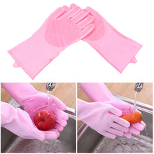 Dishwashing Gloves with Scrubber – Reusable Silicone Scrub Gloves for Kitchen, Bathroom, and Pet Grooming (1 Pair, 155g).