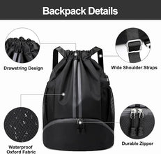 Sports Drawstring Gym Backpack | Waterproof Basketball Bag with Shoe Compartment for Men & Women Top Trendy Essentials