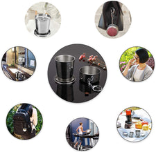 Stainless Steel Folding Travel Cup with Keychain -  BUY 1 GET 2 FREE TTExDeo Dap