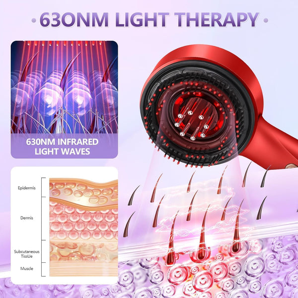 Electric Red Light Scalp Massager Comb with Oil Applicator Top Trendy Essentials