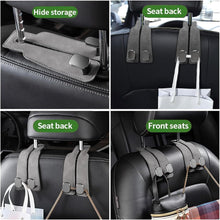 2-in-1 Leather Car Seat Headrest Hanger Hooks | Back Seat Storage Organizer for Bags & Purses (Pack of 2) Top Trendy Essentials