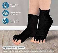 Foot Alignment Toe Separator Socks | 5-Finger Orthopaedic Toe Socks for Men & Women (Free Size, Black) Top Trendy Essentials