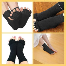 Foot Alignment Toe Separator Socks | 5-Finger Orthopaedic Toe Socks for Men & Women (Free Size, Black) Top Trendy Essentials