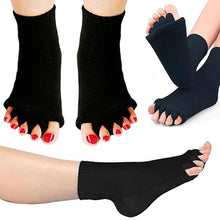 Foot Alignment Toe Separator Socks | 5-Finger Orthopaedic Toe Socks for Men & Women (Free Size, Black) Top Trendy Essentials