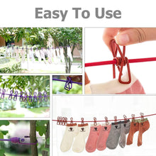 Elastic Clothesline with 12 Clips & Metal Hooks - BUY 1 GET 1 FREE Wukusy