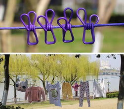 Elastic Clothesline with 12 Clips & Metal Hooks - BUY 1 GET 1 FREE Wukusy