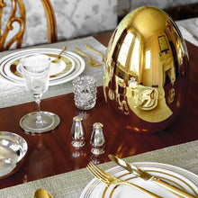 Premium Cutlery Set 24 Pcs With Oval Shaped Stand  Beautiful Stylish Oval Designed Cutlery Sets Egg-shaped Luxury Spoon Holder Set (Golden  24 Pcs Set)