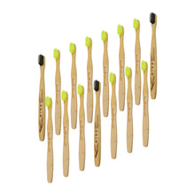 Bamboo Wooden Toothbrush Set – Soft Biodegradable Manual Toothbrushes for Adults and Kids (15 Pcs with Round Box)