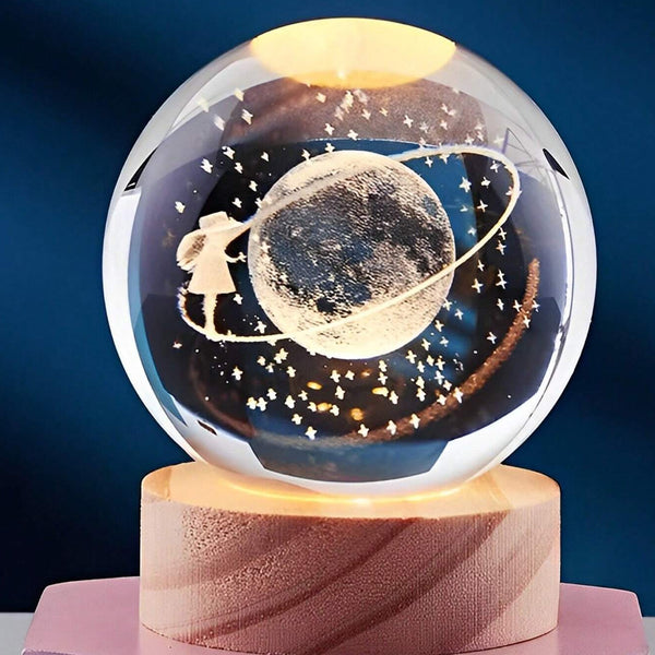 Astronaut Ball Night Light – Decorative resin base night light for living room decor (1 pc).