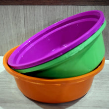 Household Storage Plastic Round Bowl, Tub, and Basket Set – Pack of 3