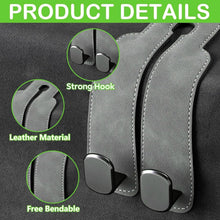 2-in-1 Leather Car Seat Headrest Hanger Hooks | Back Seat Storage Organizer for Bags & Purses (Pack of 2) Top Trendy Essentials