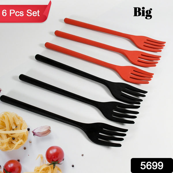 5699 Silicone Flexible Forks Silicone Cooking Fork Heat Resistant Multifunctional Nonstick Blending Fork (6 Pcs)