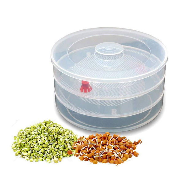 5580 Miracle Plastic Healthy Hygienic Sprout Maker With 3 Compartments For Home Kitchen (1 Pc)