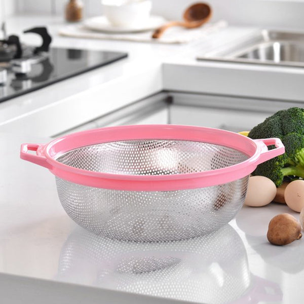 Big Stainless Steel Colander – Large Mesh Basket Strainer for Pasta, Veggies & Fruits (1pc)