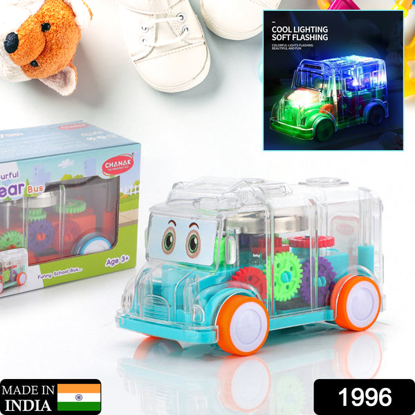 Transparent Musical Mini School Bus Toy – Fun & Interactive Toy for Kids