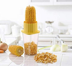 Multi-Use Plastic Corn Stripper – Cob Remover with Bowl for Easy Kernels Extraction