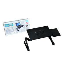 Modern Portable Adjustable Foldable Laptop Stand – Vented Desk with 2 Built-In Cooling Fans