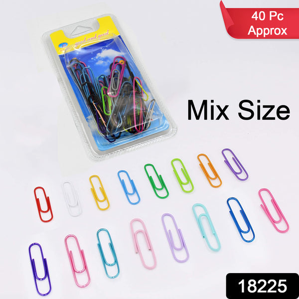 Multipurpose Assorted Color Paper Clips (Approx 40 Pcs  Mix Size)