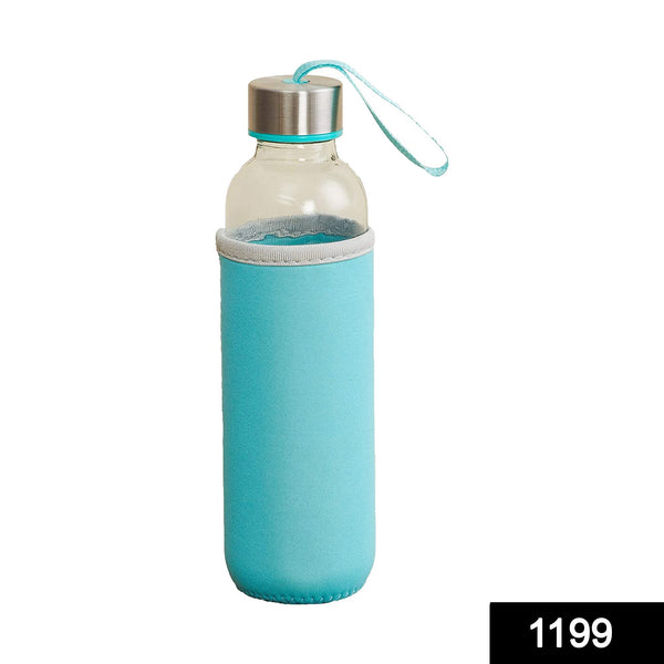 Glass Water Bottle (500 Ml) With Cover