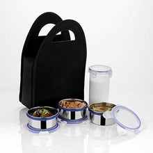 Compact Stainless Steel Airtight Lunch Box Set - 4 Pcs (3 Leakproof Containers & 1 Bottle)