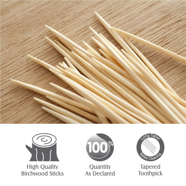 Wooden Toothpicks with Dispenser Box – Convenient Storage for Easy Use