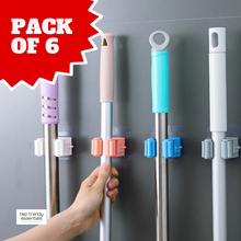 Self-Adhesive Mop & Broom Holder – MAGIC STICKER SERIES (Pack of 6) Wukusy