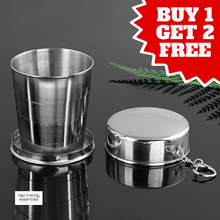 Stainless Steel Folding Travel Cup with Keychain -  BUY 1 GET 2 FREE TTExDeo Dap