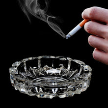 Paricutin Glass Crystal Ashtray – Elegant Round Tabletop Design for Cigars and Cigarettes, Ideal for Home, Office, and Indoor/Outdoor Decor.