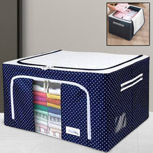 Foldable Steel Frame Clothes Storage Box – Large Organizer for Bedding, Blankets, Sarees, Toys, and Clothes (66 Liter)