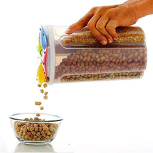 4-Section Airtight Transparent Plastic Food Storage Container for Organized Storage.