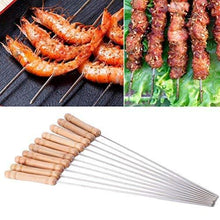 BBQ Tandoor Skewers Grill Sticks – Set of 12 for Barbecue Cooking