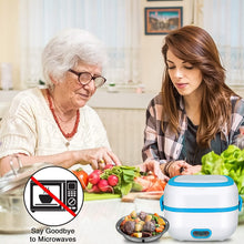 Electric Lunch Box 3 In 1 Food Heater  Cooker  Steamer With Stainless Steel Bowls (1 Set) Wukusy