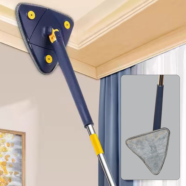 Rotatable Adjustable Triangle Cleaning Mop Triangle Mop With Stainless Steel Long Handle Push-pull Squeezing Cleaning Mop Dry  Wet Mop For Floor Windows (1 Pc)