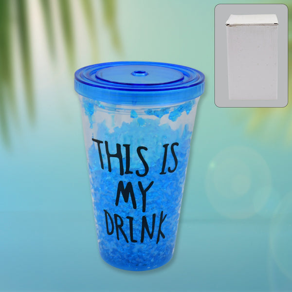 Reusable Tea Coffee Tumbler With Lid Double Wall (1 Pc  Mix Colour Without Straw)