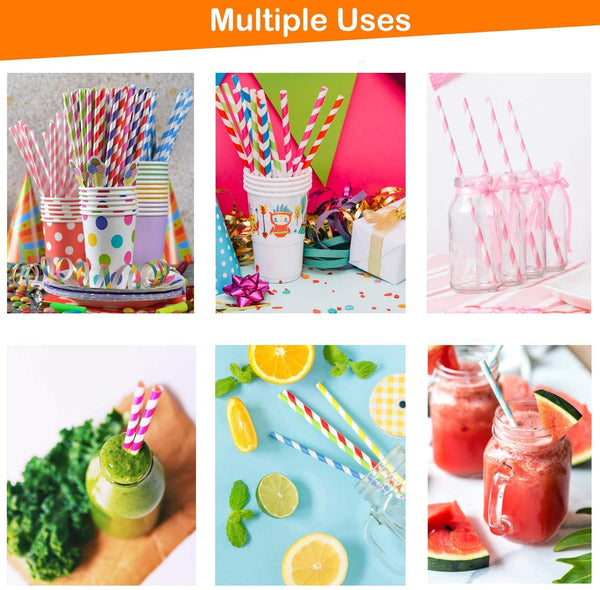 5519 Home Paper Straws Durable  Eco-friendly Colorful - Drinking Straws  Party Decoration Supplies Adorable Solid Color Food Grade Paper Straws For Birtay Wedding Baby Shower Celebration (25 Pcs Set)