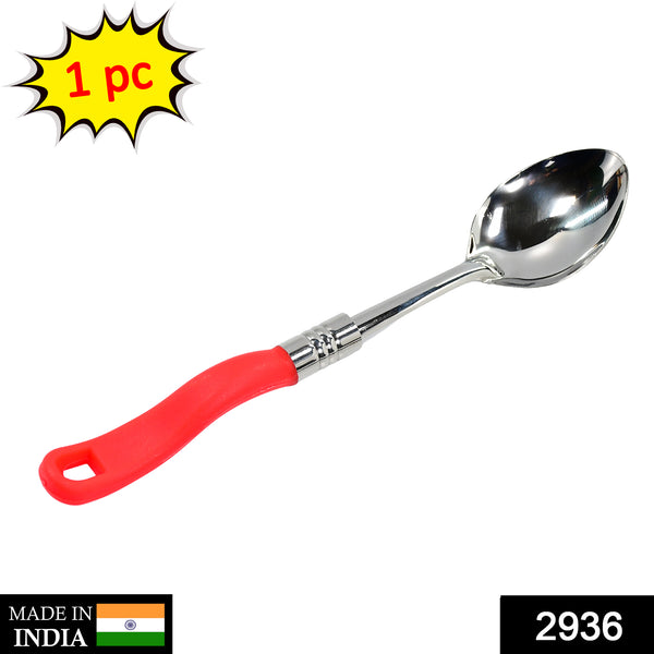 Stainless Steel Serving Spoon with Plastic Handle – Durable & Comfortable