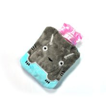 Grey Cat Print Small Hot Water Bag with Cover