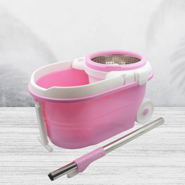 Spin Mop with Bucket - Steel Handle Floor Cleaning Mop Set for Household and Office Use.