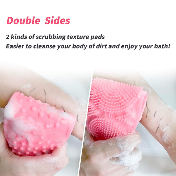 Silicone Body Back Scrubber – Double-Sided Bath Brush for Deep Cleaning and Dead Skin Removal (Medium Size, 101 gm, 1 Pc)