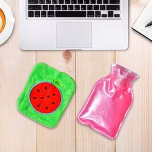 6509 Watermelon Small Hot Water Bag With Cover For Pain Relief Neck Shoulder Pain And Hand Feet Warmer Menstrual Cramps.